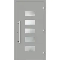 Haustuerenland.de Haustür "ANNELIESE" 79 mm RC3 Weißaluminium RAL 9006 außen öffnend DIN rechts