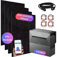 MyVoltaics XXL 2000+ Watt Balkonkraftwerk mit Speicher Anker SOLIX Solarbank 3 5,4 kWh Komplettset bifazial 800W WLAN