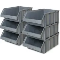 BRB-Lagertechnik BRB 6x Sichtbox CLASSIC FB 1, LxBxH 570/450x437x245 mm, Gewicht 2,2 kg, 48 L, grau