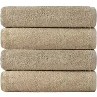NatureMark Handtuch Frottier, sand-beige, 70 x 140 cm, aus 100% Baumwolle, 400 g/m2, 4 Stück