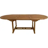Axi Marzi Gartentisch Ausziehbar aus Teak Holz Oval | Ausziehbarer Esstisch Wetterfest für den Garten / Terrasse / Outdoor aus Teakholz | Sitzgruppe für 8 Personen | 180-240 x 120 x 75 cm