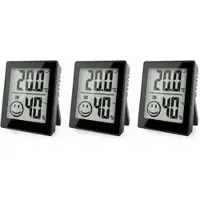 Miraval Thermo-Hygrometer 4-MV0125-1, digital, Set, von 0 bis 50°C, innen, schwarz, 3 Stück