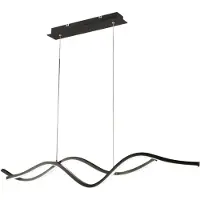 FABAS LUCE LED Pendelleuchte Sinuo 2000x70mm 36W Warmweiß Schwarz dimmbar