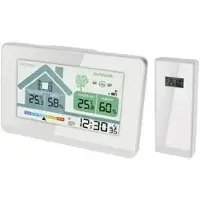 Miraval Thermo-Hygrometer 4-MV5631-2, digital, von -40 bis 60°C, mit Außensensor, weiß, innen/außen