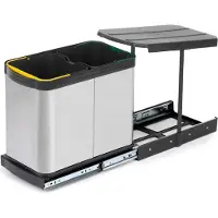 Emuca INOX Abfallsorter 24 Liter Abfallvolumen (2x 12 Liter) / Müllbehälter
