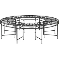 Helloshop26 - Gartenbank Terrassenmöbel runde Baumumrandung 160 cm Durchmesser schwarzer Stahl