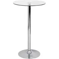 KADIMA DESIGN STEHTISCH – Ø 60 cm, 60x60x105 cm, Sicherheitsglas, Silber, Metall, modern