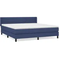 vidaXL Boxspringbett mit Matratze Blau 180x200 cm Stoff