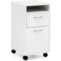 KADIMA DESIGN Rollcontainer WL5.901 Weiß 33x63x38 cm Schreibtisch-Unterschrank Holz, Roll-Kommode Modern, Bürocontainer Schubladenschrank mit Tür, Kleiner