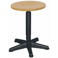 Proregal Drehspindel-Hocker Atlanta | Sitzhöhe 42-61cm | Tragfähigkeit 110kg | Holz-Buche | Platzsparendes Kunststof-Fußkreuz mit Gleiter | Buche