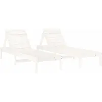 Syfax Sonnenliegen 2 Stk. Weiß 199,5x60x74 cm Massivholz Kiefer