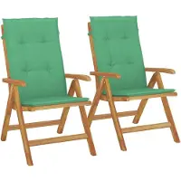 Syfax Gartenstühle mit Kissen 2 Stk. Massivholz Teak