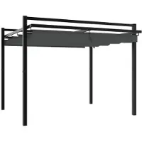 Syfax Gartenpavillon mit Ausziehbarem Dach Anthrazit 3x3 m Aluminium