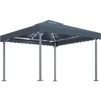 Syfax Pavillon mit LED-Lichterkette 300x300 cm Anthrazit Aluminium