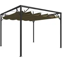 Syfax Gartenpavillon mit Ausziehbarem Dach 3x3 m Taupe 180 g/m²