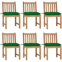 Syfax Gartenstühle 6 Stk. mit Kissen Massivholz Teak