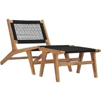 Syfax Sonnenliege mit Fußablage Massivholz Teak und Seil