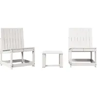 Syfax 3-tlg. Garten-Lounge-Set Weiß Massivholz Kiefer