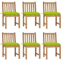 Syfax Gartenstühle 6 Stk. mit Kissen Massivholz Teak