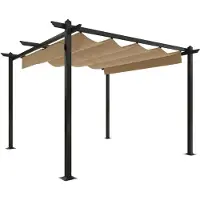 Syfax Pavillon mit Ausziehbarem Dach 3x3 m Taupe