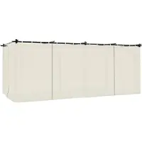 Syfax Pavillon mit Vorhängen Creme 6x3 m Stahl