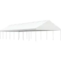 Syfax Pavillon mit Dach Weiß 17,84x5,88x3,75 m Polyethylen