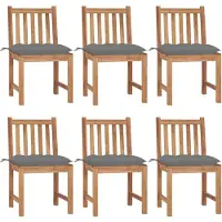Syfax Gartenstühle 6 Stk. mit Kissen Massivholz Teak