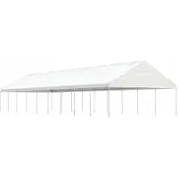 Syfax Pavillon mit Dach Weiß 20,07x5,88x3,75 m Polyethylen