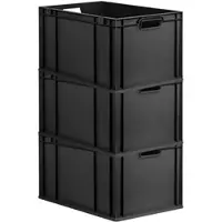 Proregal SuperSparSet 3x Eurobox Nextgen Grip HxBxT 32x40x60cm 65 Liter Griffe Offen Schwarz Eurobehälter Transportbox Transportbehälter