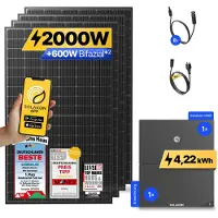 Solakon onPower: 2000 Watt Balkonkraftwerk - ohne Halterung / 8.44 kWh / 3m