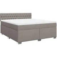 Syfax Boxspringbett mit Matratze Taupe 180x200 cm Stoff