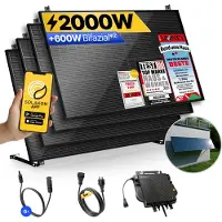 Solakon Balkonkraftwerk 2000W Solaranlage mit Wand/Gartenhaus Halterung Steckerfertig Komplettset Photovoltaik Anlage 800W, Kabellänge: 5m, - onPower