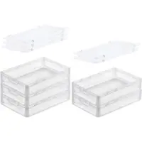 Proregal SuperSparSet 5x Transparenter Eurobehälter LightLine mit Offenem Griff und Auflagedeckel HxBxT 12 x 40 x 60 cm 24 Liter Eurobox