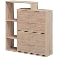 KADIMA DESIGN Moderner Schuhkipper MASSA Holz 2 Fächer Eiche 12 Paar Schuhe | Gr.: onesize