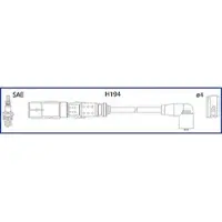 HÜCO Zündkabelsatz [Hersteller-Nr. 134791] für Seat, VW, Skoda, Audi