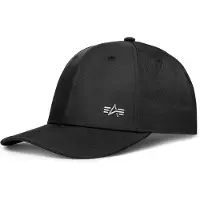 Alpha industries Baseball Cap "Metal Label Cap", Herren, schwarz (schwarz, metalsilber), Web, Kunstfaser, Caps Baseball Cap