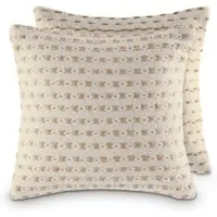 Amagohome Zierkissen 40x40cm Set 2 Dekokissen Sofakissen Baumwolle u. Jute natur