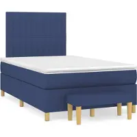 Syfax Boxspringbett mit Matratze Blau 120x190 cm Stoff