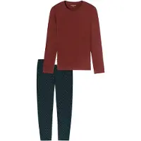 Schiesser Pyjama Herren Baumwolle rot bedruckt, 56 680805-0006-00560