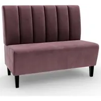 BIG Möbel Gastro Sitzbank Paris | 100 cm breit | Samtstoff in Rosa-Lila | Vertikal | Dinerbank