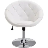OKWISH Arbeitshocker Drehhocker 90x71x59 cm höhenverstellbar mit Wippmechanik gepolstert pflegeleicht Standfuß Stahl Weiß