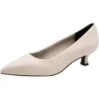 Marco Tozzi Damen Pumps aus Leder mit Queenie Absatz 2-22331-44, Größe:37 EU, Farbe:Beige