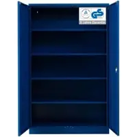 Proregal Stahlschrank BEE mit 6 lackierten Fachböden | HxBxT 195x120x42cm | Blau-Blau | Werkstattschrank Werkzeugschrank Aktenschrank Universalschrank