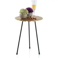 Amagohome Beistelltisch Metall Dekotisch Hilton ø 35 x H 45 cm rund Aluminium mit Struktur : gold