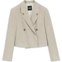 BOSS Oversized Blazer aus Fischgrät-Leinen-Mix Grösse 36