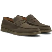 BOSS Loafer aus Veloursleder mit Pennyloafer-Besatz und Logo Grösse 45
