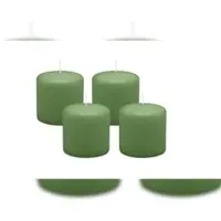 Kopschitz Kerzen 4er Set Stumpenkerzen/Adventskranzkerzen Grün Ø 60 x 80 mm
