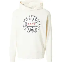 Gant Graphic Hoodie Cream Größe: L | Pullover Outlet | Herren | Weiß