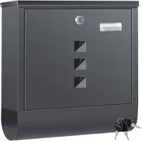 Kesser Briefkasten Edelstahl mit Zeitungsfach Namensschild , Sichtfenster, gebürstet , 3x Schlüssel abschließbar , Pulverbeschichtet , Wandmontage , groß , inkl. Montagematerial Farbe: