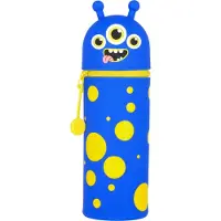 Legami Federmäppchen 2-in-1 Monster,22 x 6.3 cm, weiches Silikon, Weiches Federmäppchen, Silikon, Blau, Abbildung, Reißverschluss, Kind